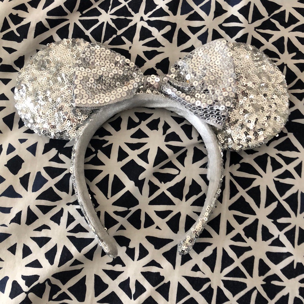 Silver sparkle Disney ears